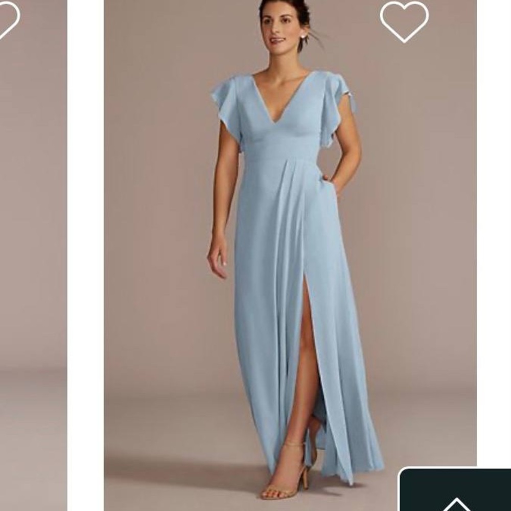 Dusty blue bridesmaids dress